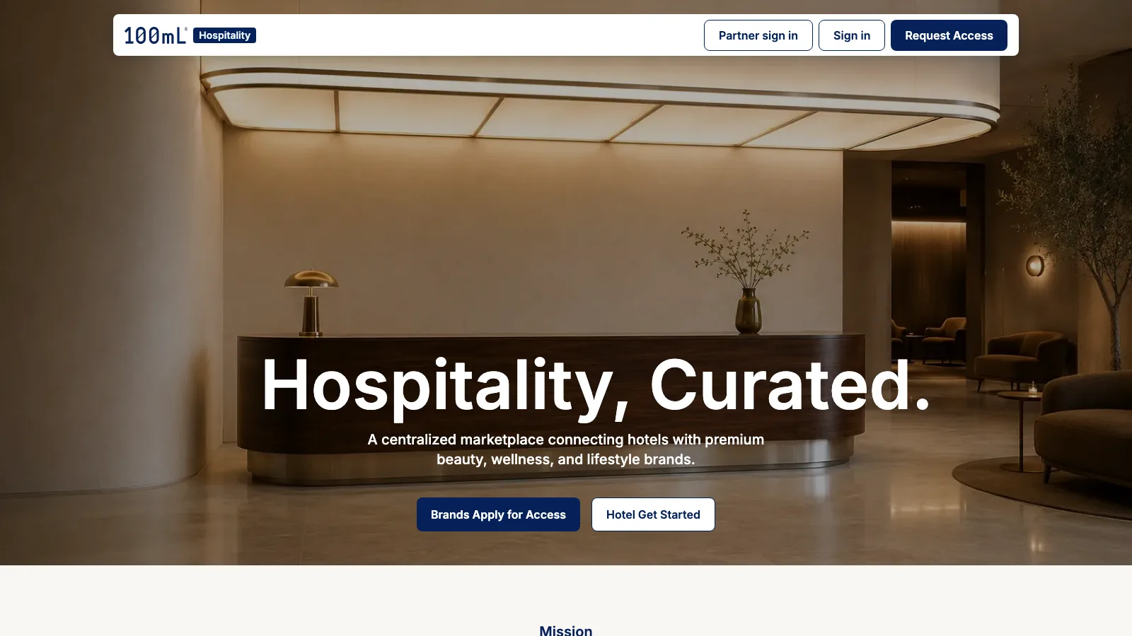 100mL website screenshot